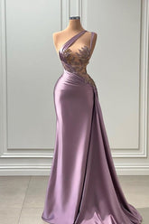 Gorgeous Wisteria Mermaid Prom Dress with Beads for Holiday Parties